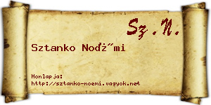 Sztanko Noémi névjegykártya